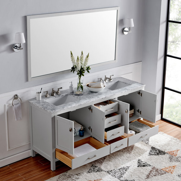 Brayden Studio® Pichardo 72" Double Bathroom Vanity Set & Reviews